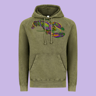 Vintage Hoodie Mardi Gras Crawfish