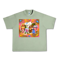 Oil Green cartoon characters coffee cups Urban Heavy Tee - Zillion Design Studio