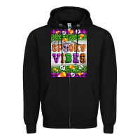 Black Halloween Spooky Vibes Zipper Hoodie - Artiststas