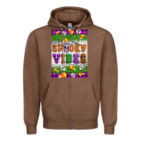 Chestnut Halloween Spooky Vibes Zipper Hoodie - Artiststas