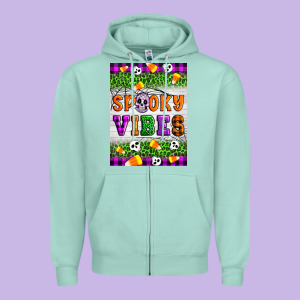 Halloween Spooky Vibes Zipper Hoodie Designed By Artiststas
