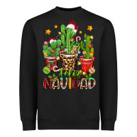 Black christmas cactus feliz navidad Heavyweight Sweatshirt - Zillion Design Studio
