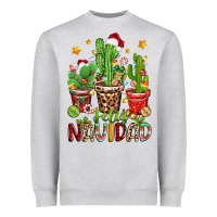 Heather Grey christmas cactus feliz navidad Heavyweight Sweatshirt - Zillion Design Studio