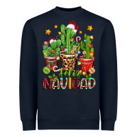 Navy christmas cactus feliz navidad Heavyweight Sweatshirt - Zillion Design Studio