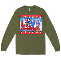 Army Green love america gnome Long Sleeve Tee - HRA Design Shop