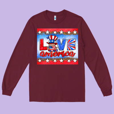 Love America Gnome Long Sleeve Tee Designed By Hra Design Shop