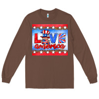Chestnut love america gnome Long Sleeve Tee - HRA Design Shop
