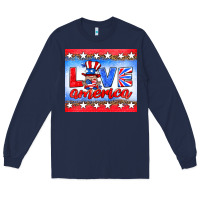 Navy love america gnome Long Sleeve Tee - HRA Design Shop