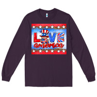 Plum love america gnome Long Sleeve Tee - HRA Design Shop