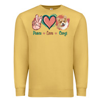Antique Gold Peace Love Corgi Premium Sweatshirt - Jasminsmagicworld
