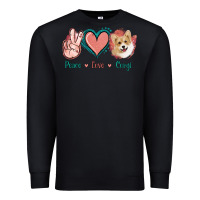 Black Peace Love Corgi Premium Sweatshirt - Jasminsmagicworld