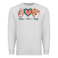 Dove Grey Peace Love Corgi Premium Sweatshirt - Jasminsmagicworld