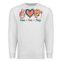 Oatmeal Heather Peace Love Corgi Premium Sweatshirt - Jasminsmagicworld