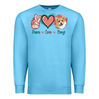 Ocean Blue Peace Love Corgi Premium Sweatshirt - Jasminsmagicworld