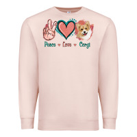 Pale Pink Peace Love Corgi Premium Sweatshirt - Jasminsmagicworld