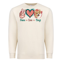Sandshell Peace Love Corgi Premium Sweatshirt - Jasminsmagicworld