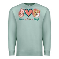 Seafoam Peace Love Corgi Premium Sweatshirt - Jasminsmagicworld