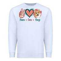 White Peace Love Corgi Premium Sweatshirt - Jasminsmagicworld