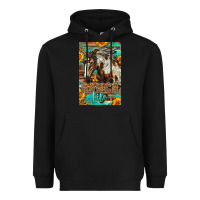 Black Western Ranch Life Mustang Horse Heavyweight Hoodie - LillyAllenDesigns