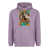 Lavender Western Ranch Life Mustang Horse Heavyweight Hoodie - LillyAllenDesigns