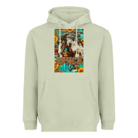 Matcha Western Ranch Life Mustang Horse Heavyweight Hoodie - LillyAllenDesigns