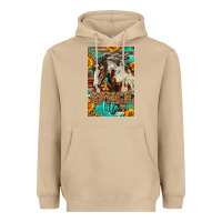 Mushroom Western Ranch Life Mustang Horse Heavyweight Hoodie - LillyAllenDesigns