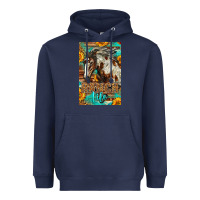 Navy Western Ranch Life Mustang Horse Heavyweight Hoodie - LillyAllenDesigns