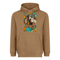 Toasted Coconut Western Ranch Life Mustang Horse Heavyweight Hoodie - LillyAllenDesigns