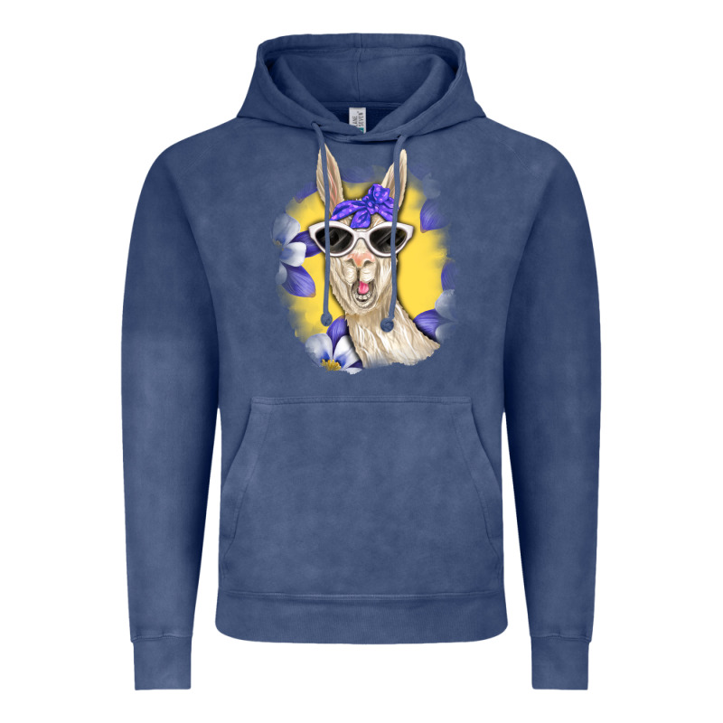 Llama With Sunglasses Vintage Hoodie by RanaPortraitStore | Teevron