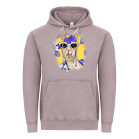 Vintage Zinc Llama With Sunglasses Vintage Hoodie - RanaPortraitStore