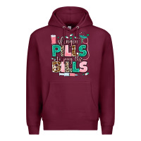 Burgundy slingin' pills to pay the bills Premium Hoodie - MaliasSmallBusiness