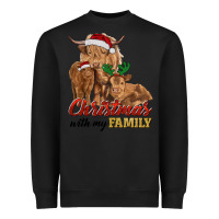 Black Cow and Calves Christmas with My Family Heavyweight Sweatshirt - RanaPortraitStore
