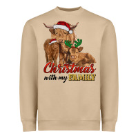 Mushroom Cow and Calves Christmas with My Family Heavyweight Sweatshirt - RanaPortraitStore