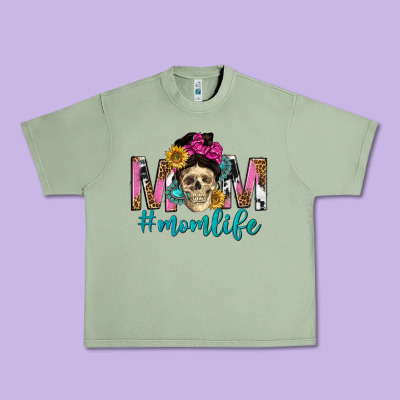 Mom Life With Skull Urban Heavy Tee Designed By Texasbilliewilder