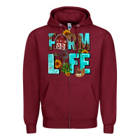 Burgundy farm life Zipper Hoodie - AdoDesignShop