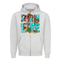 Dove Grey farm life Zipper Hoodie - AdoDesignShop