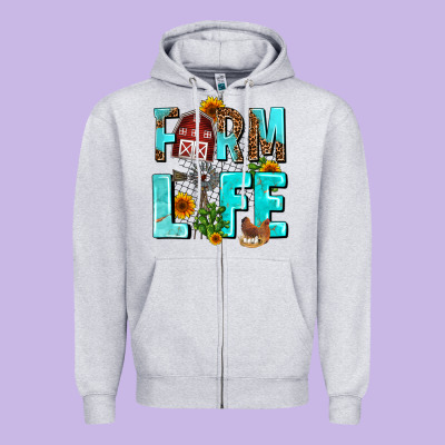 Farm Life Zipper Hoodie Designed By Adodesignshop