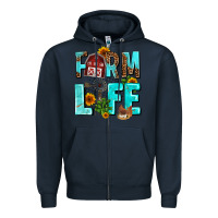 Navy farm life Zipper Hoodie - AdoDesignShop