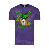 Cloud Purple st.patrick's day my beagle is my lucky charm Vintage Tee - RanaPortraitStore