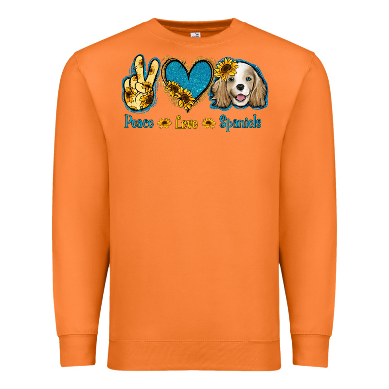 Peace Love Cocker Spaniel Premium Sweatshirt by Jasminsmagicworld | Teevron
