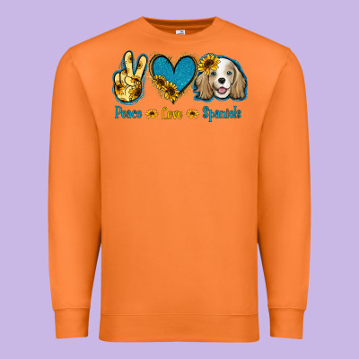 Peace Love Cocker Spaniel Premium Sweatshirt Designed By Jasminsmagicworld