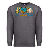 Charcoal Heather Peace Love Cocker Spaniel Premium Sweatshirt - Jasminsmagicworld