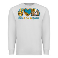Dove Grey Peace Love Cocker Spaniel Premium Sweatshirt - Jasminsmagicworld