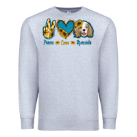 Heather Grey Peace Love Cocker Spaniel Premium Sweatshirt - Jasminsmagicworld