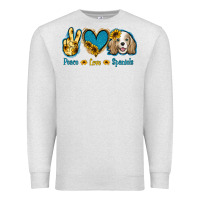 Oatmeal Heather Peace Love Cocker Spaniel Premium Sweatshirt - Jasminsmagicworld