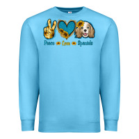 Ocean Blue Peace Love Cocker Spaniel Premium Sweatshirt - Jasminsmagicworld