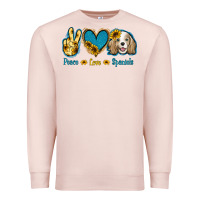 Pale Pink Peace Love Cocker Spaniel Premium Sweatshirt - Jasminsmagicworld