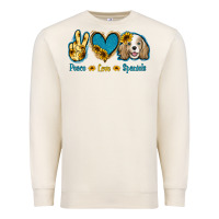 Sandshell Peace Love Cocker Spaniel Premium Sweatshirt - Jasminsmagicworld