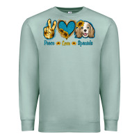 Seafoam Peace Love Cocker Spaniel Premium Sweatshirt - Jasminsmagicworld