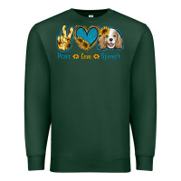 Sports Green Peace Love Cocker Spaniel Premium Sweatshirt - Jasminsmagicworld